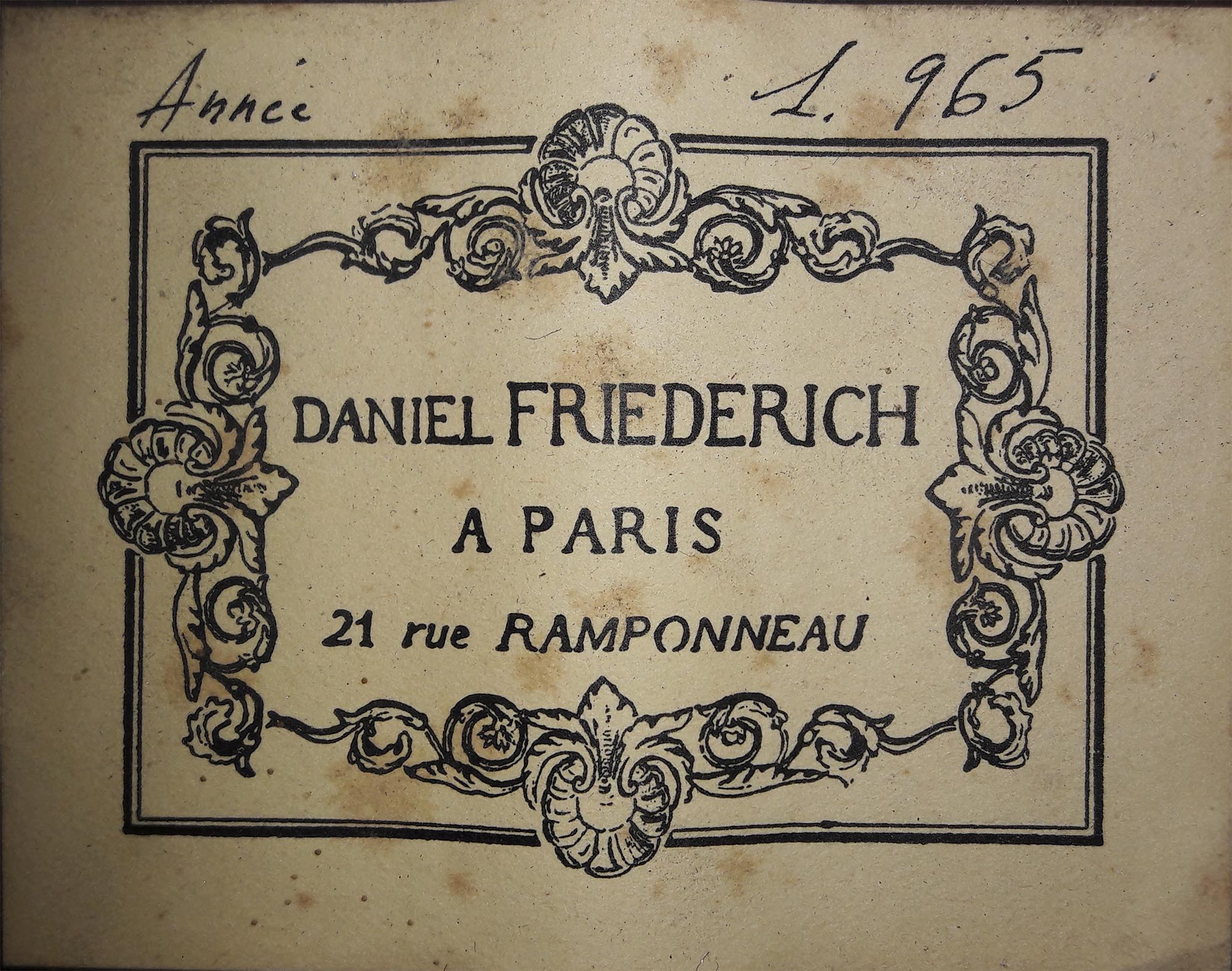 a daniel friederich 1965 15082018 label