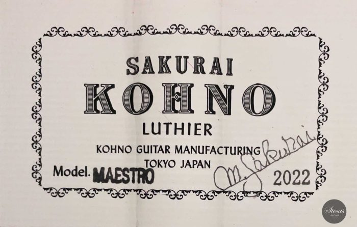 Sakurai Kohno 2022 Maestro Spruce 30
